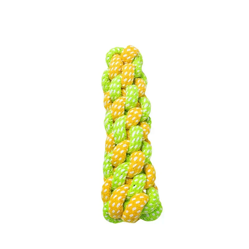 Durable rope chew toy for dogs on a green lawn, ready for outdoor interactive play and dog accessories