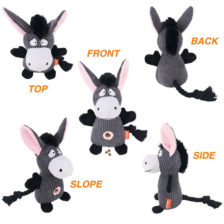 Aggressive dog chew toy, 'Immortal' plush squeaker, keeps pets engaged
