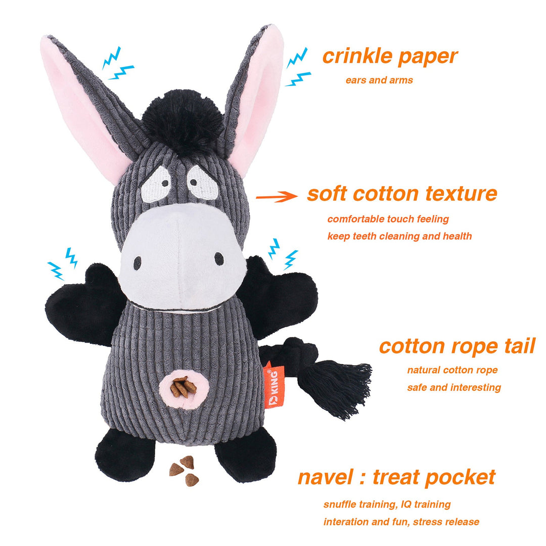 Robust 'Immortal' squeaker plush dog toy for powerful aggressive chewers