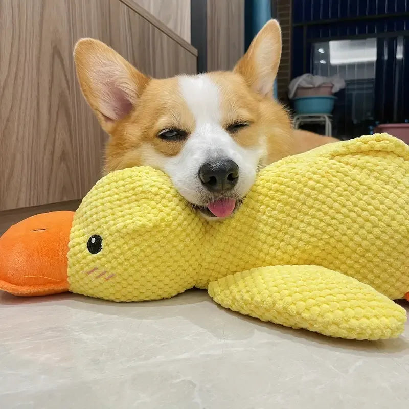 Calming duck chew toy for dogs, promoting anxiety relief and enrichment