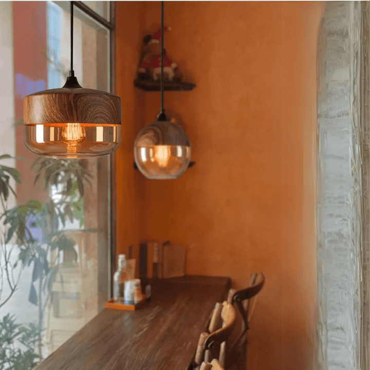 Skandinavische Holz Deckenleuchte