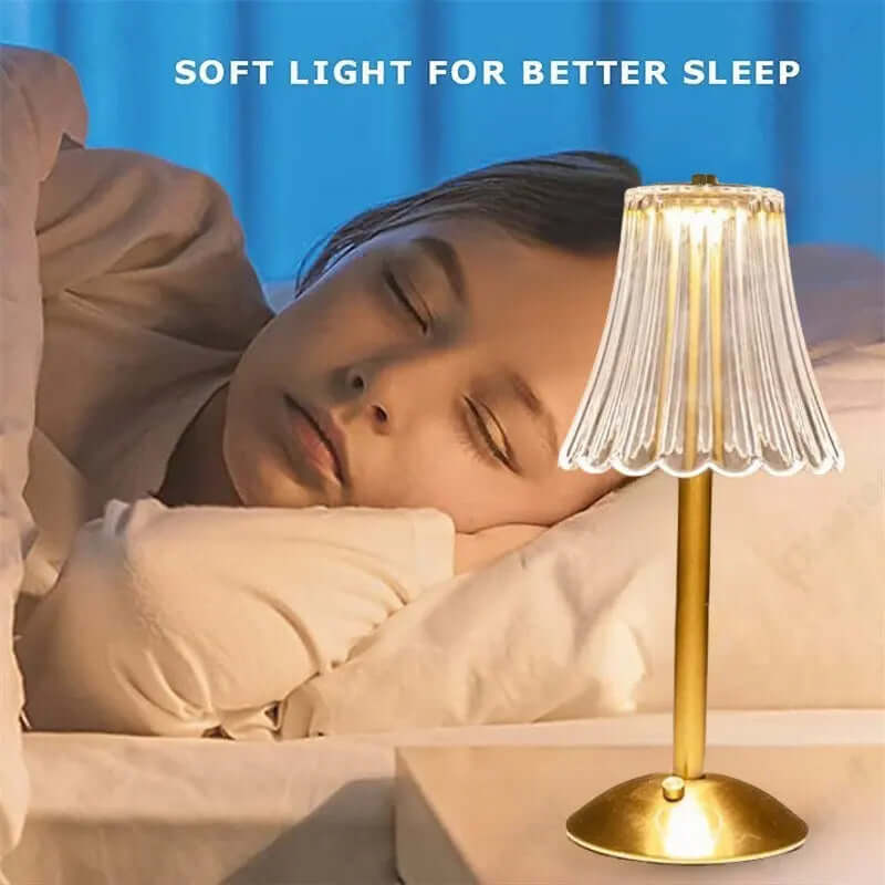 Dimmbare LED Kristall Tischlampe - Kabellos