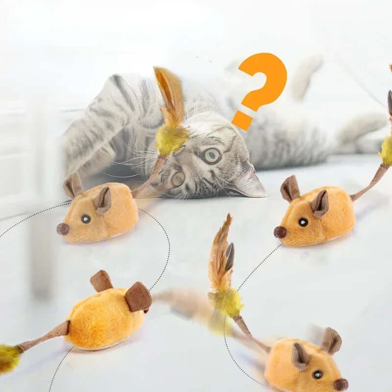 Interaktives Katzenspielzeug Maus mit Feder