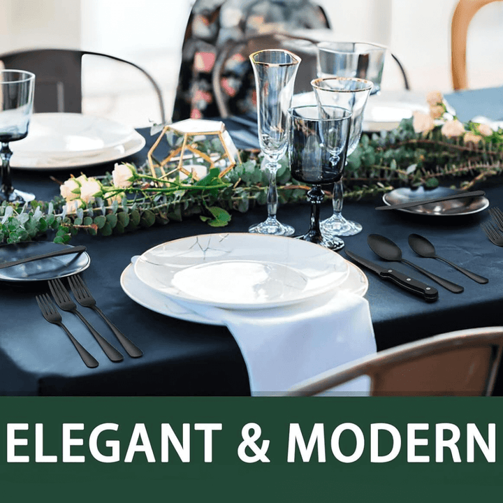 24-teiliges Edelstahlbesteck Set - Schwarz