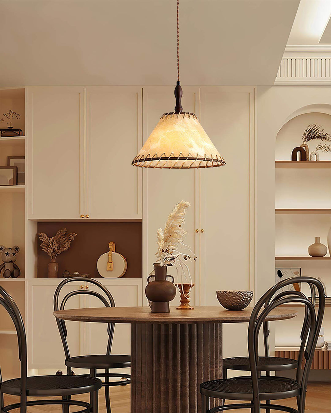 Holz & Stoff Hängeleuchte