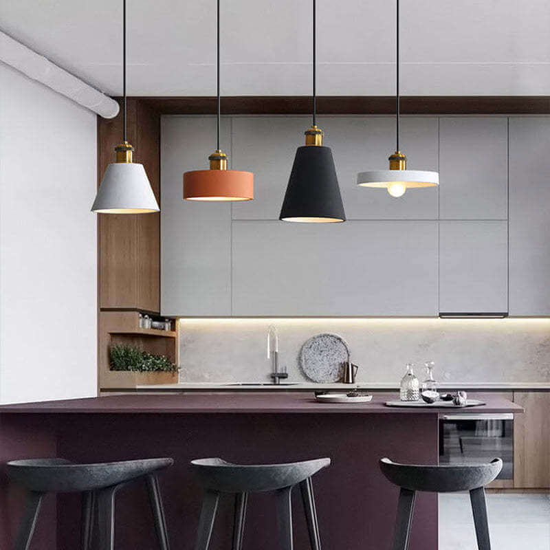 Moderne LED Pendelleuchte im Morandi-Stil