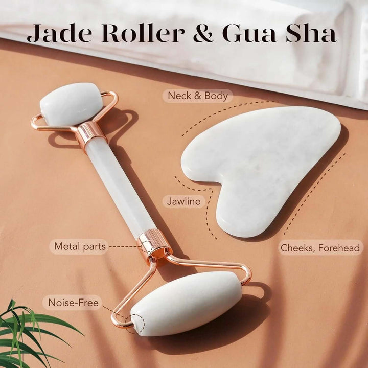 Gesichtsroller & Gua Sha Set - Für strahlende Haut