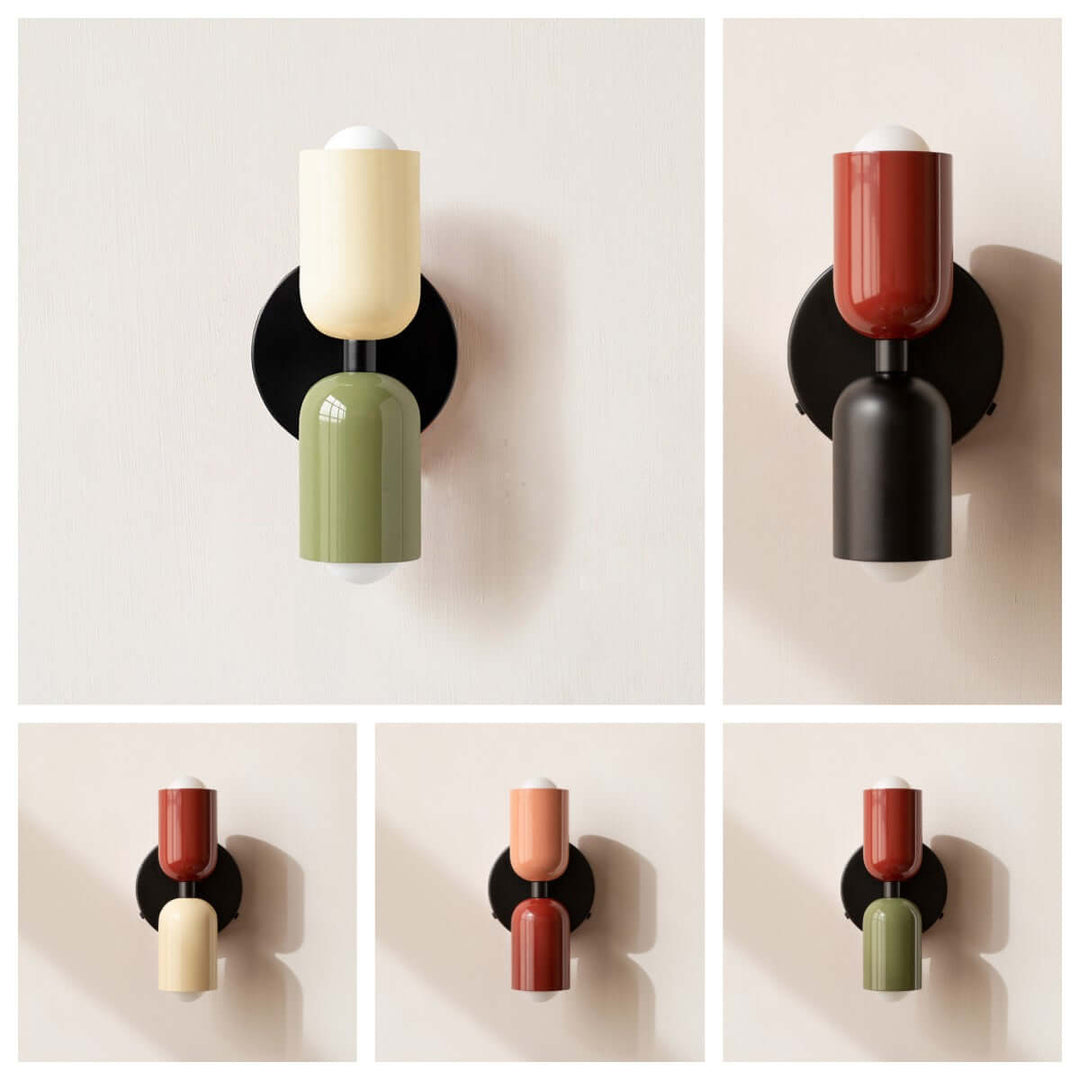 Doppelkopf Wandleuchte Vintage Metall Design