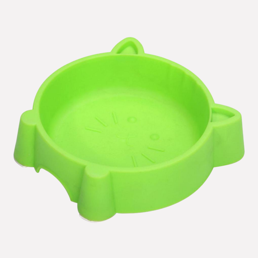 New4 cat face bowl, an eco-friendly and non-slip pet accessory for food and water.