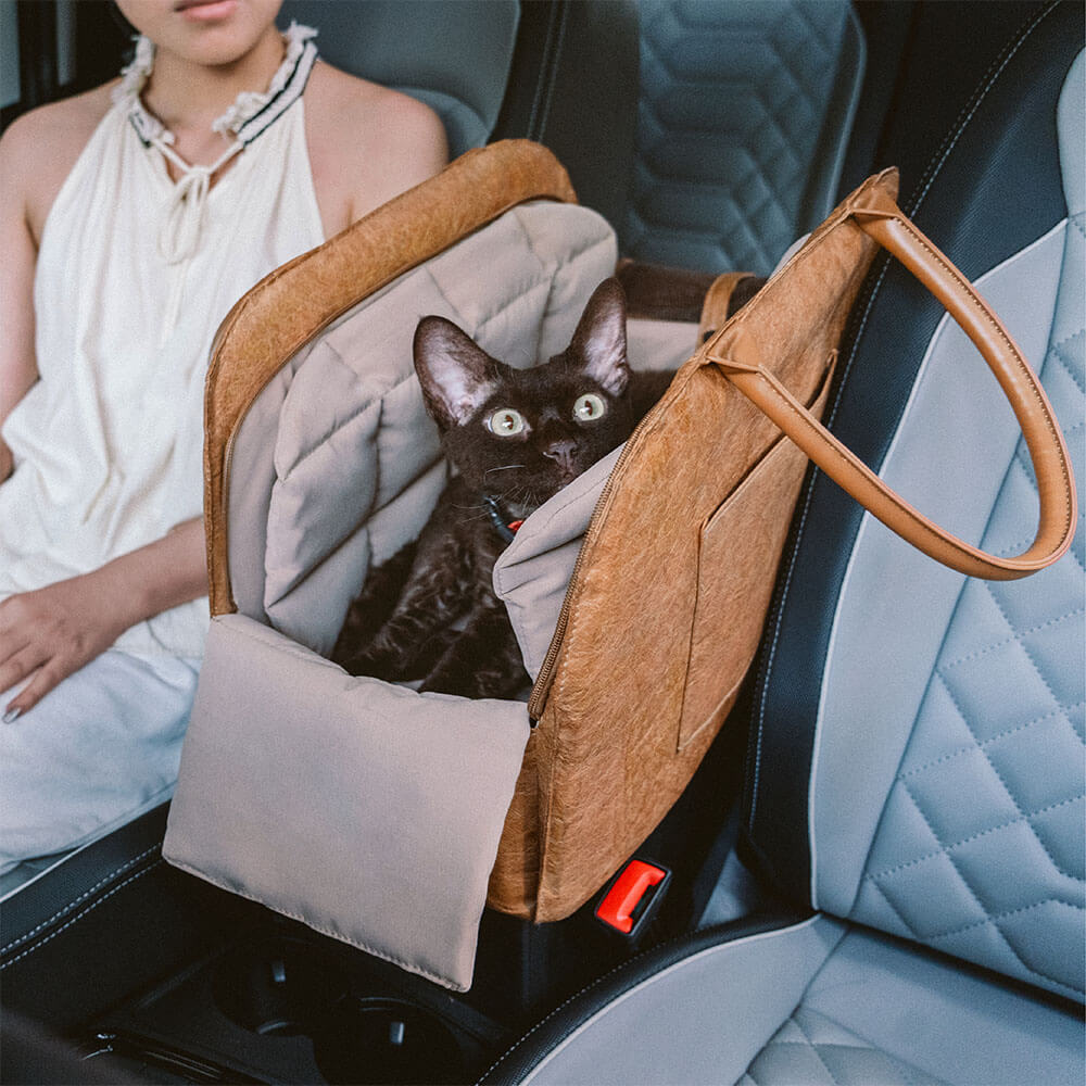 Eco-friendly pet carrier with secure locking zippers for pet safety