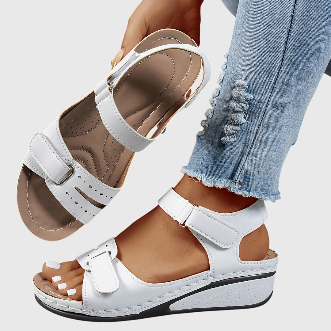 Crystal women's non-slip orthopedic sandals, offering stretch fit comfort & arch support for daily wear.