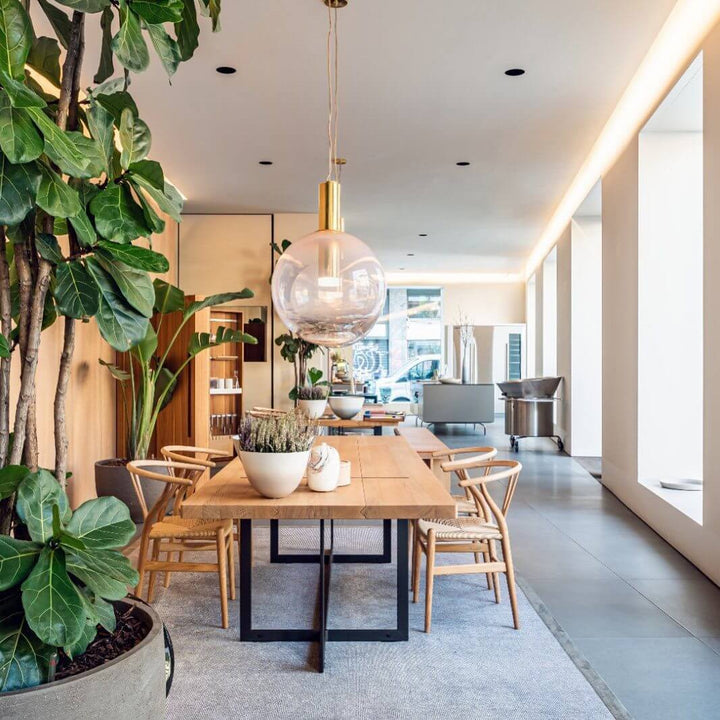 Elegante Pendelleuchte Glas & Metall