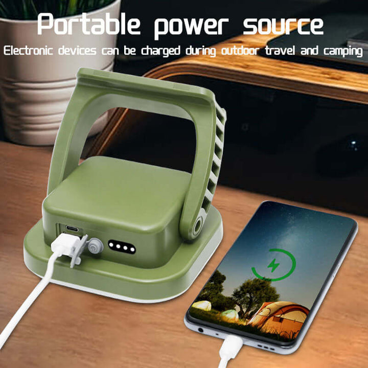 80W LED Solar Campinglampe mit Magnet & Zoom