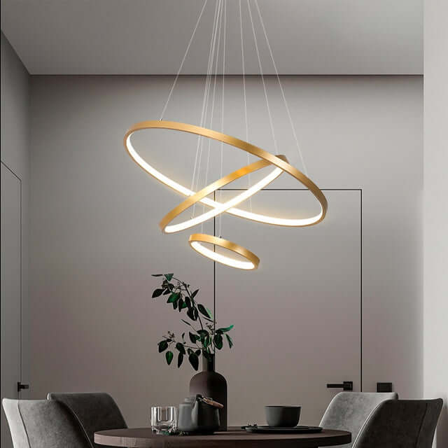 Moderne LED Deckenleuchte, 3 Ringe, Dimmbar