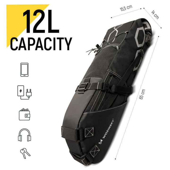 Wasserdichte Fahrradsatteltasche 12L - AquaTrail