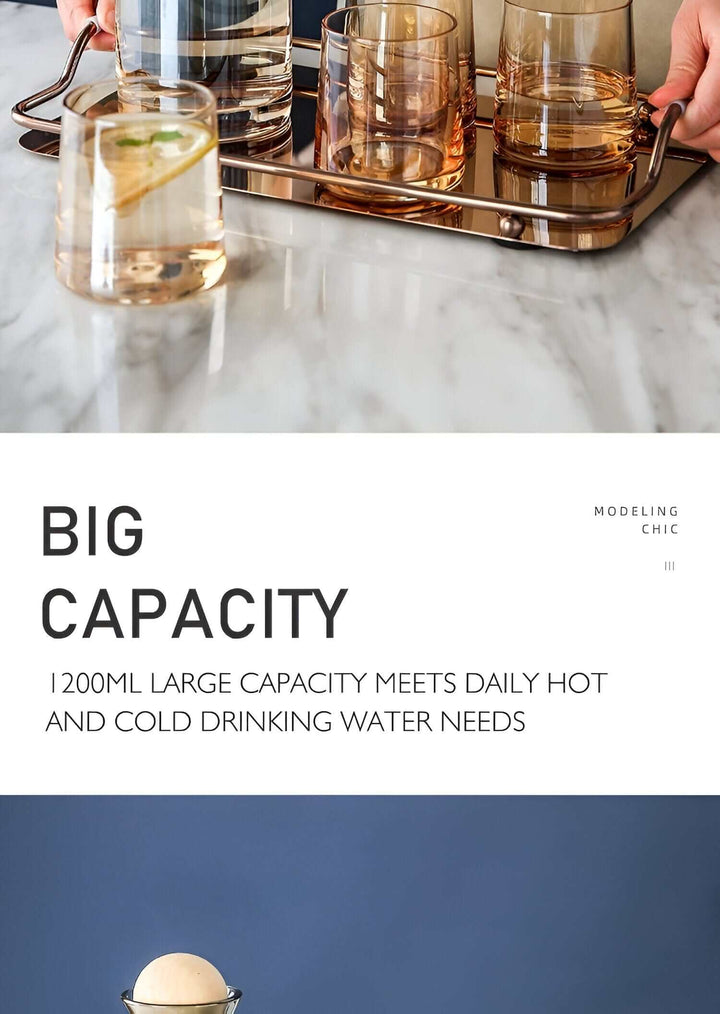 Elegante Glaskaraffe mit Holzdeckel