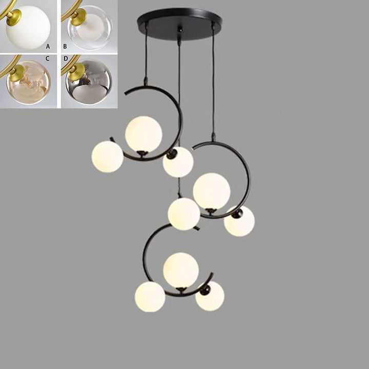 Moderne LED-Pendelleuchte, dimmbar, 3 Lichtköpfe