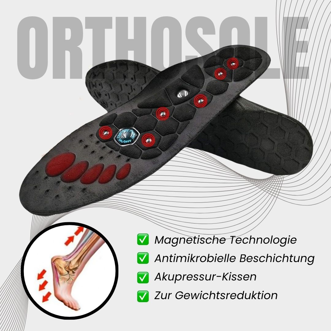 "Effektive Akupressur Orthosole Einlegesohlen in Frauenschuhen, bieten Komfort, Unterstützung und ermüdungsfreie Füße."