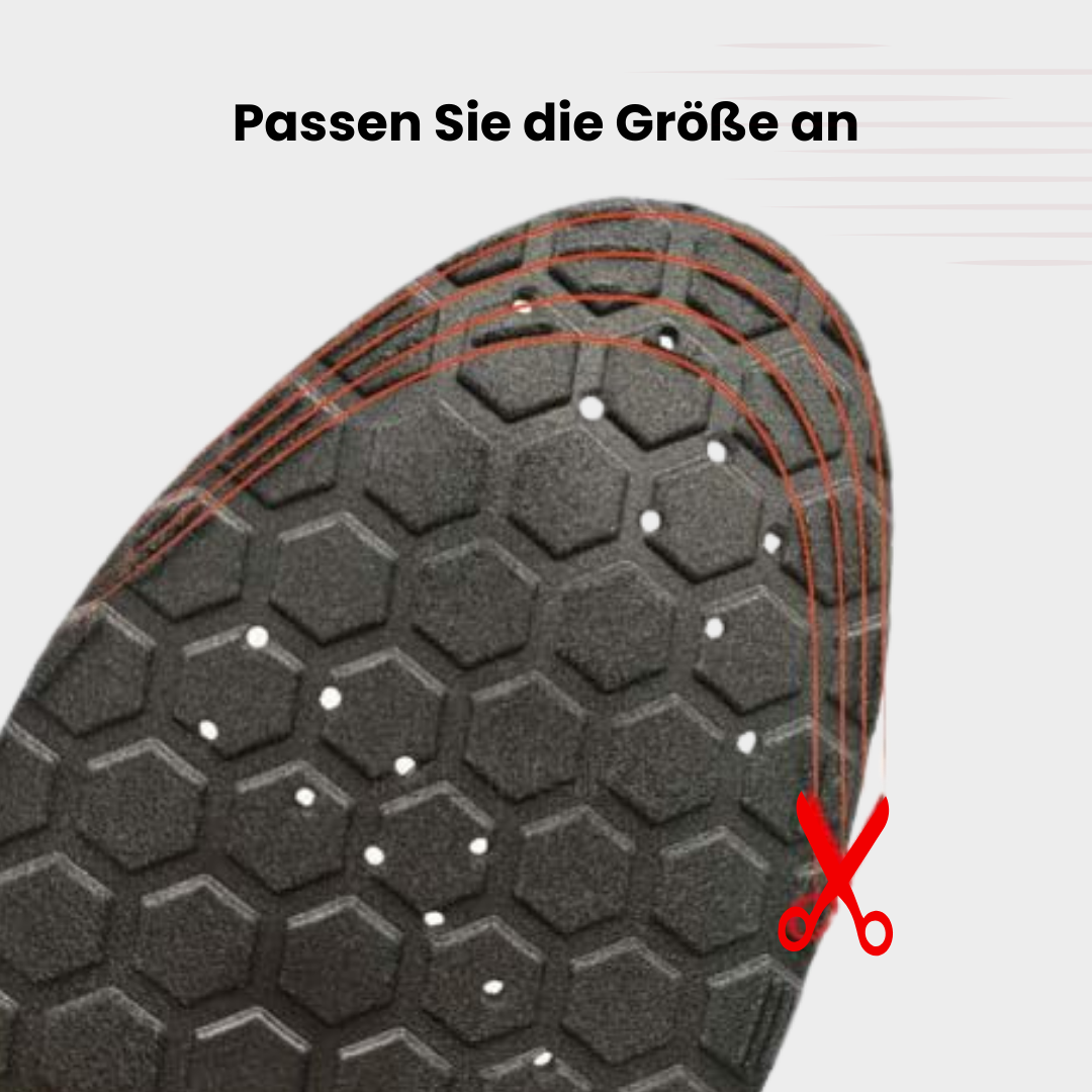 "Effektive Akupressur Orthosole Einlegesohlen in Frauenschuhen, bieten Komfort, Unterstützung und ermüdungsfreie Füße."