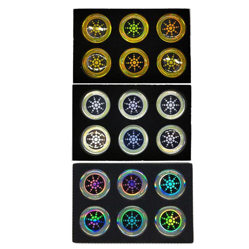 "Effektiver Strahlenschutz Aufkleber in Gold und Silber für Smartphones, schützt vor elektromagnetischen Wellen, 6er Set."