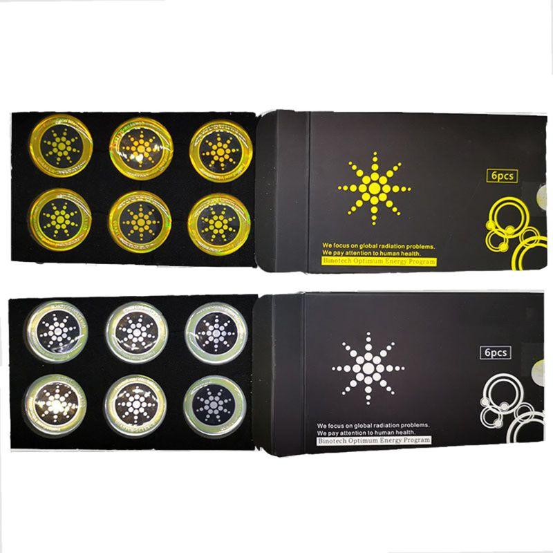 "Effektiver Strahlenschutz Aufkleber in Gold und Silber für Smartphones, schützt vor elektromagnetischen Wellen, 6er Set."