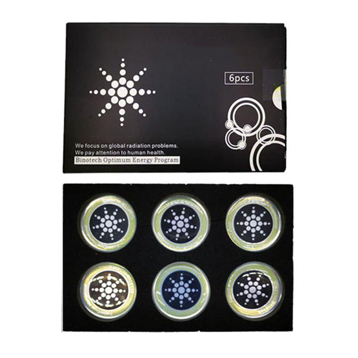 "Effektiver Strahlenschutz Aufkleber in Gold und Silber für Smartphones, schützt vor elektromagnetischen Wellen, 6er Set."