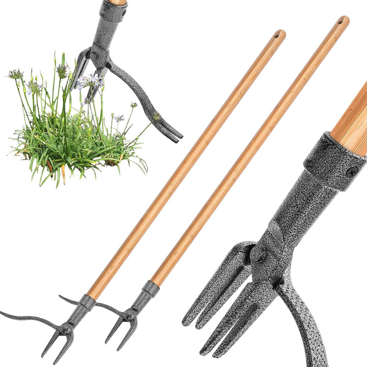 Effektiver Unkrautzieher mit stabilem 4-Krallen-Kopf und ergonomischem Griff zur präzisen Wurzelentfernung im Garten.