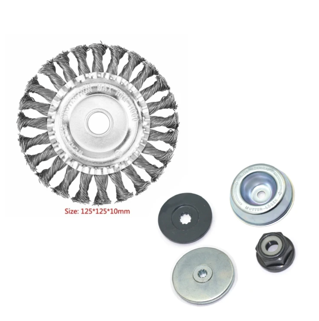 "Effizienter Unkrautschneider mit robustem Stahlkopf, vielseitig für Gartenarbeiten, kompatibel mit Motorsensen."