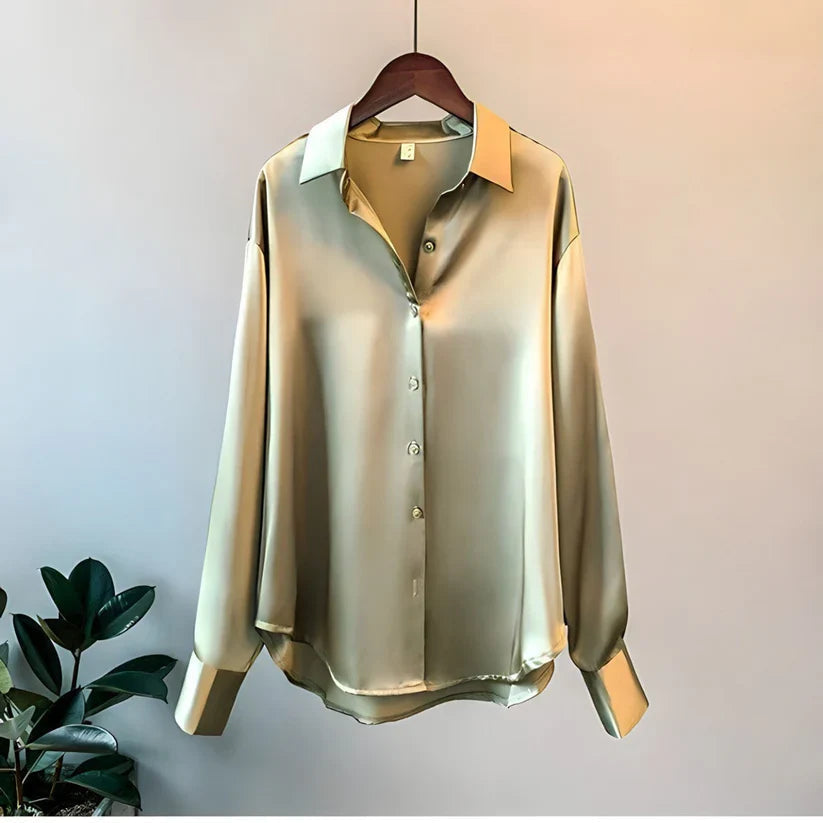 Soft, elegant long sleeve women's blouse, a versatile top for office, workwear, and chic daily outfits.
