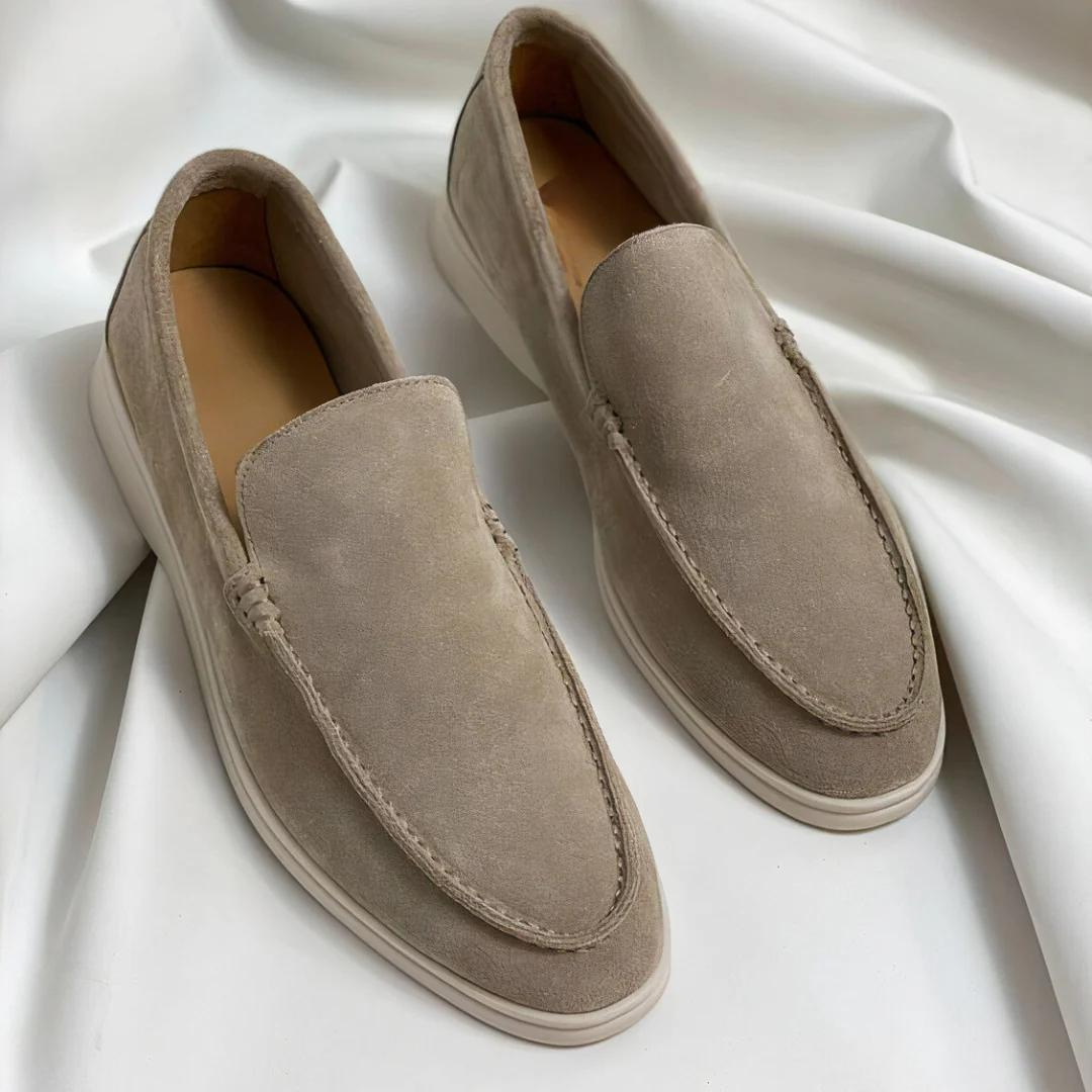 Comfortable men's loafers. Classic old money look, perfect slip-on shoes for modern gentlemen.