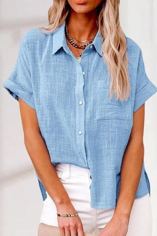 Elegant women's button shirt, a sophisticated long-sleeve top for classic office wear & versatile business casual.