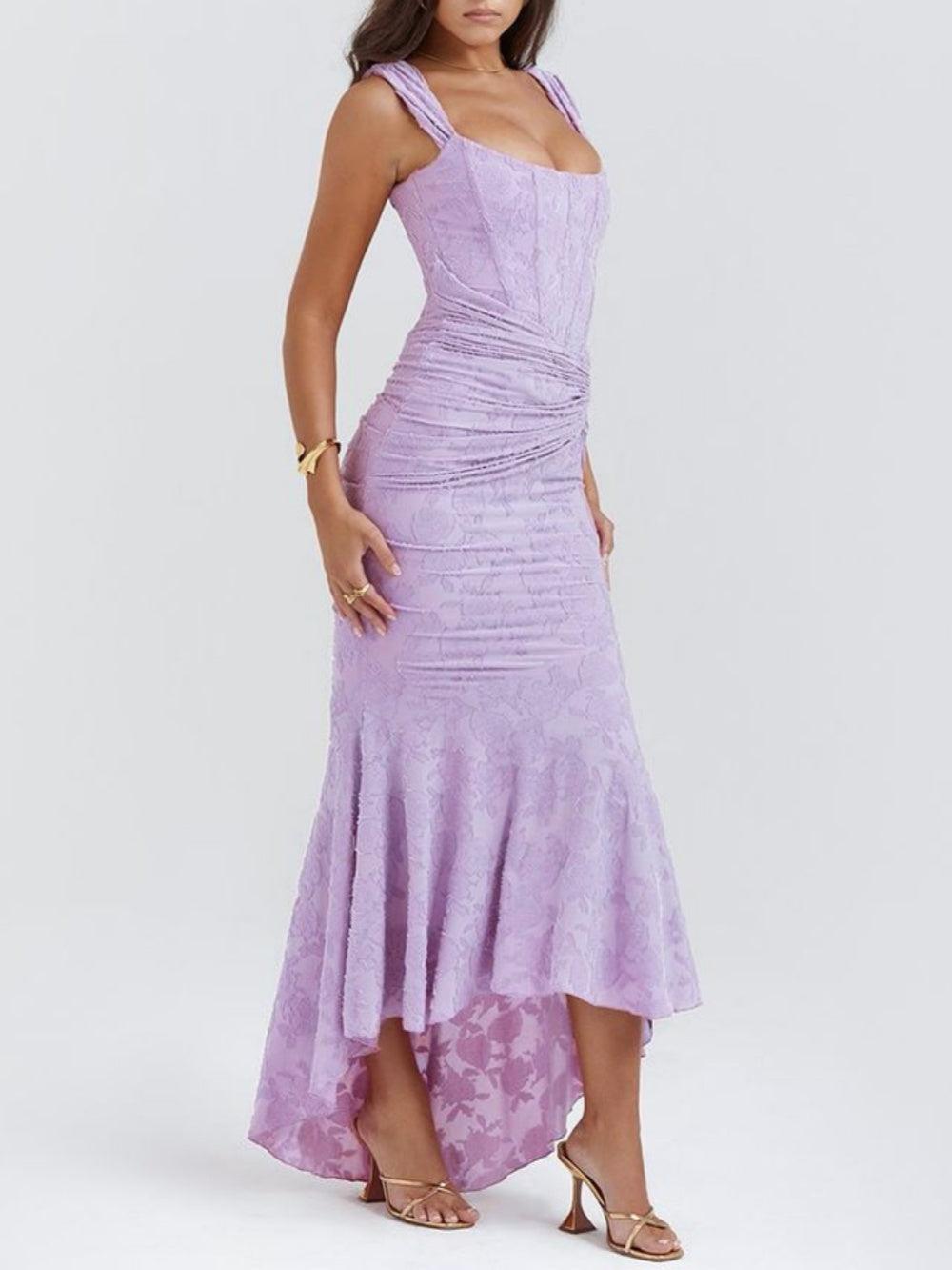 Women's sophisticated formal midi dress, ideal as an elegant corset mermaid wedding guest style.
