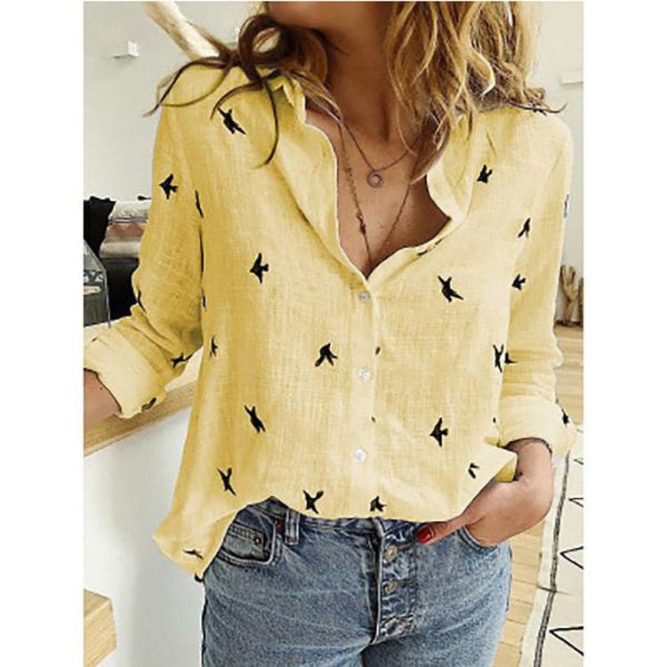 Comfortable & chic women's blouse, a stylish flowy top with an elegant, relaxed fit.