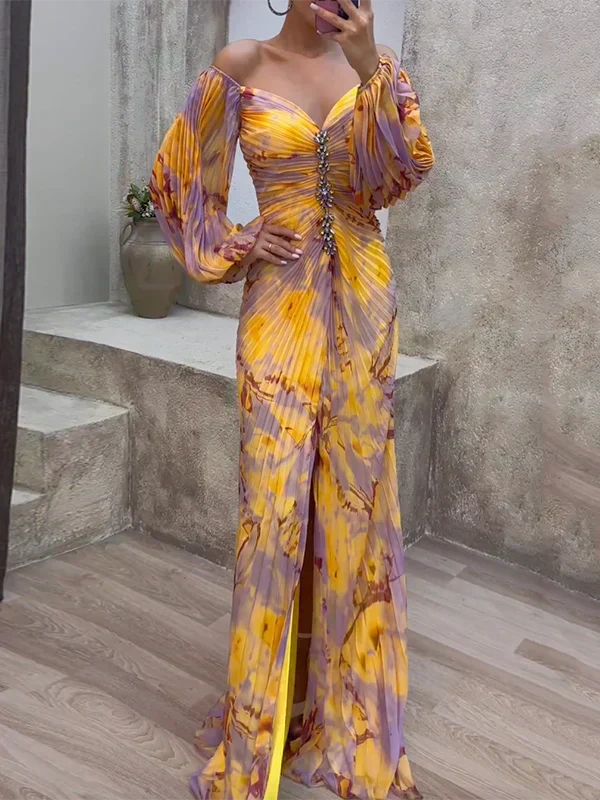 Elegant women's multicoloured V-neck dress with classic fit, perfect for versatile day-to-night wear.