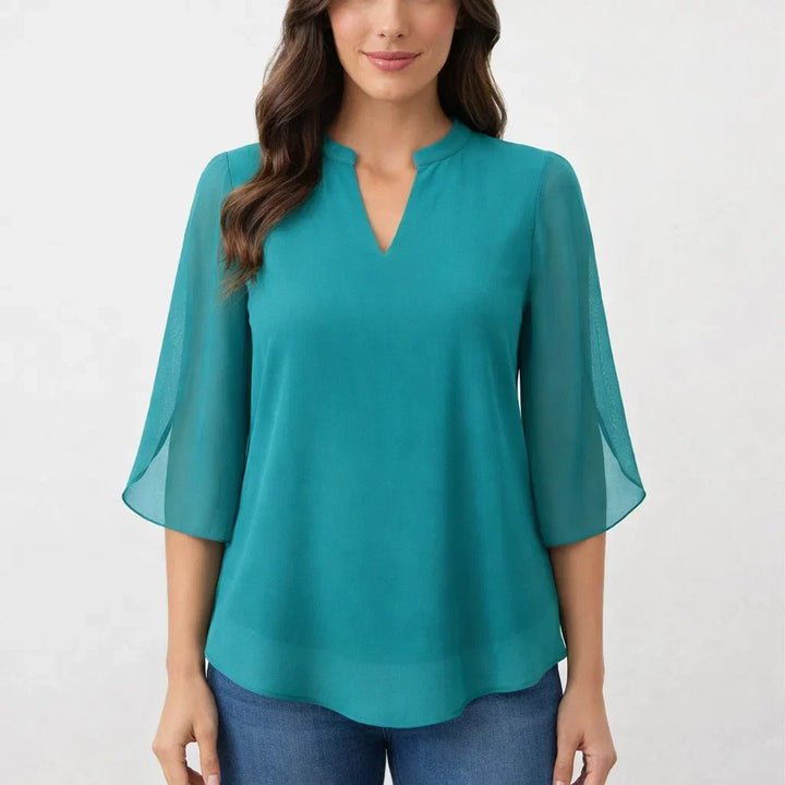 Stylish women's blouse, comfortable relaxed fit. Ideal chic top for casual wear & weekend outfits.