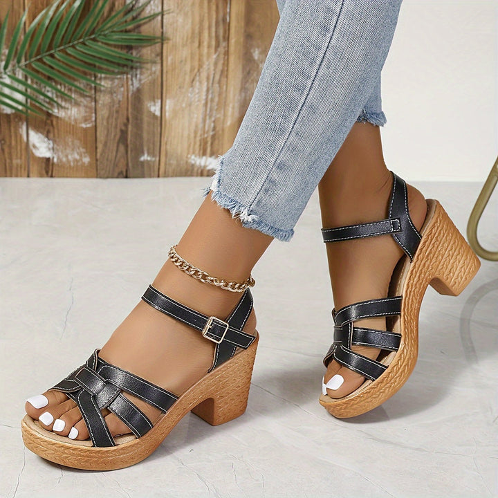 Stylish ladies' wedge sandals, perfect for casual or dressy wear.