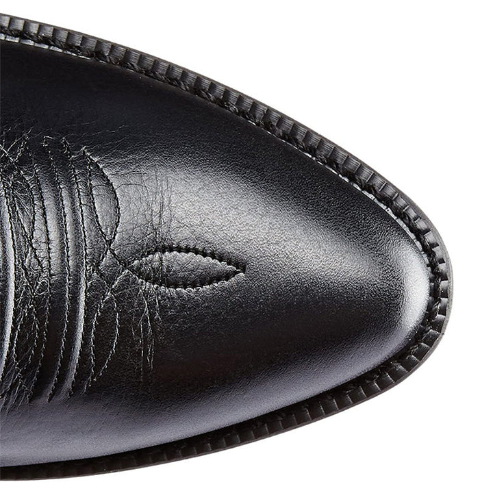 Elegante Cowboy-Stiefel aus hochwertigem Leder mit spitzen Zehenkappen, markanten Nähten; ideal für verschiedene Anlässe.