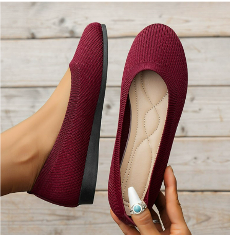 Elegante Damen Ballett Flats in schlichtem Design, flache Sohle, ideal für jeden Anlass, in verschiedenen Farben erhältlich.