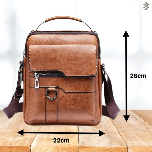 "Elegante Damen Schultertasche aus echtem Leder, dunkelbraun, mit zeitlosem Design und großzügigem Stauraum."