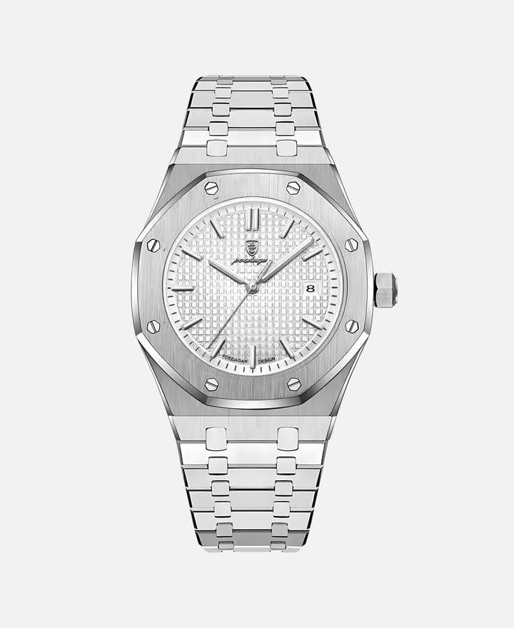 "Elegante Herren Armbanduhr, 41mm Edelstahl, zeitloses Design, minimalistisches Zifferblatt, kratzfest und wasserdicht."