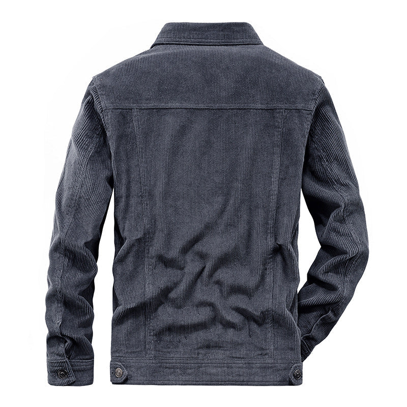 "Elegante Herren Cordjacke Vorderansicht, klassischer Cordstoff, stilvoll und funktional, perfekte Passform, vielseitig tragb