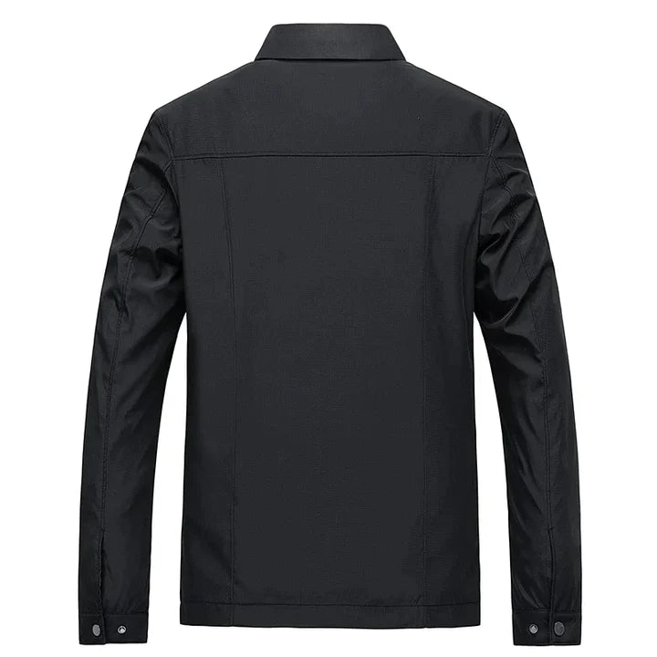 Elegante Herren Übergangsjacke aus Baumwolle, winddicht, wasserabweisend, vielseitig, ideal für wechselndes Wetter.