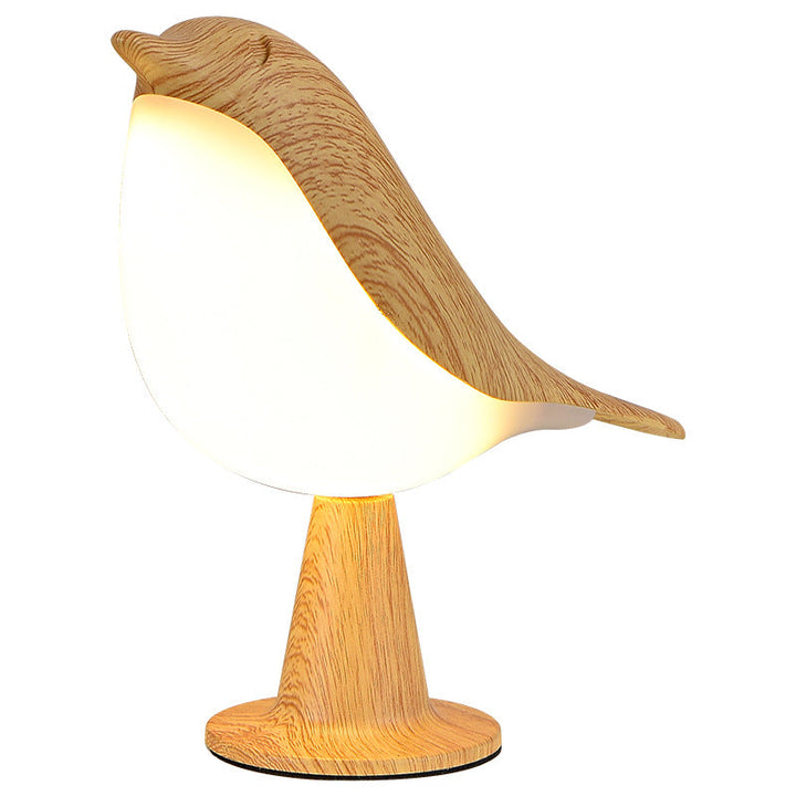 "Elegante LED Vogel Lampe, weiß, kabellos, dreistufig, modernes Design, perfekte Beleuchtung für Wohnräume"