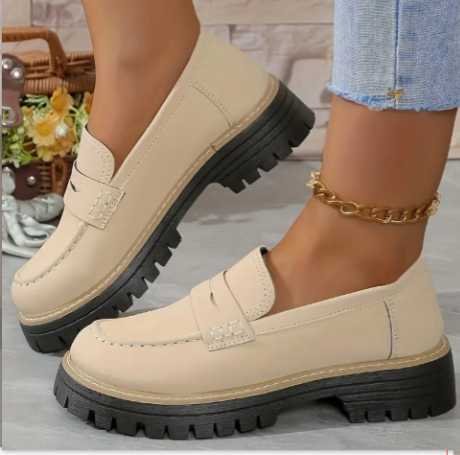 Elegante orthopädische Slipper für Damen & Herren, aus Leder, rutschfest, gepolsterte Sohle, Komfort und Halt, beige.