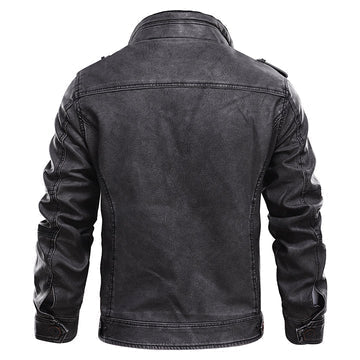 Elegante schwarze Herren Lederjacke aus echtem Leder, klassisches Design, ideal für stilbewusste Männer, vielseitig kombinier
