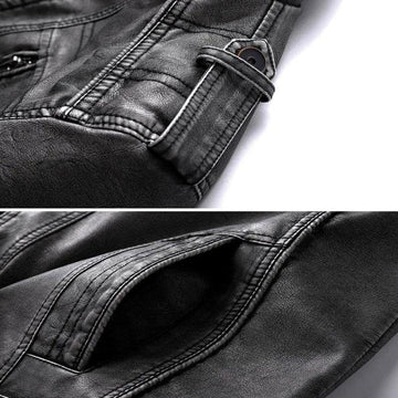 Elegante schwarze Herren Lederjacke aus echtem Leder, klassisches Design, ideal für stilbewusste Männer, vielseitig kombinier