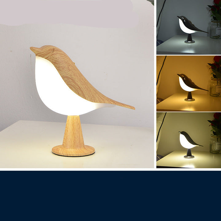 "Elegante vogelförmige Lampe mit drei LED-Leuchtstufen für flexible, energiesparende Beleuchtung und stilvolles Ambiente."