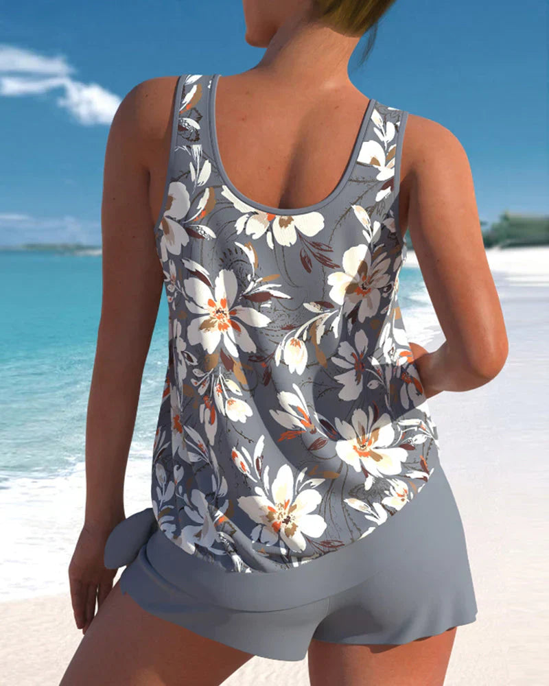 Eleganter ärmelloser Tankini für Damen, modisches Design, vielseitige Farben, optimaler Komfort am Strand und Pool.