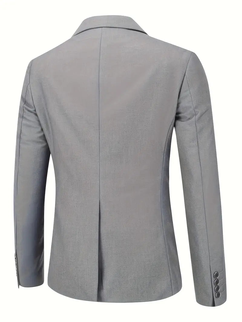 "Eleganter blauer Herrenanzug mit Business-Blazer und Hose, ideal für formelle Anlässe und moderne Gentlemen."