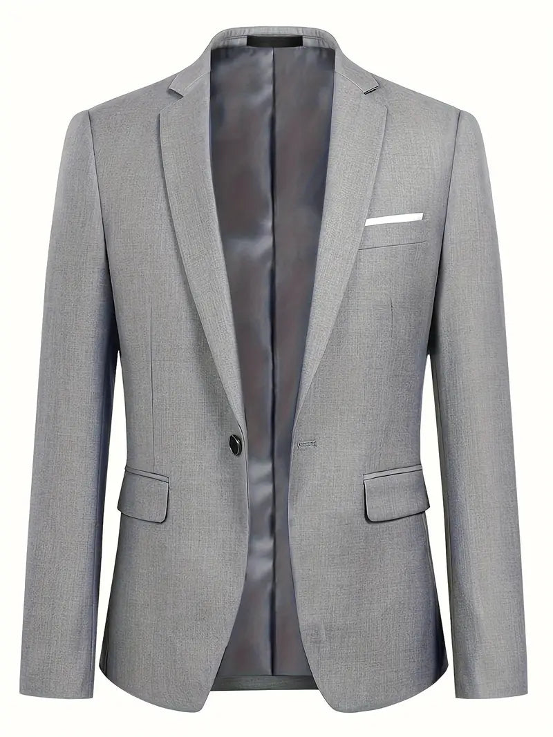 "Eleganter blauer Herrenanzug mit Business-Blazer und Hose, ideal für formelle Anlässe und moderne Gentlemen."